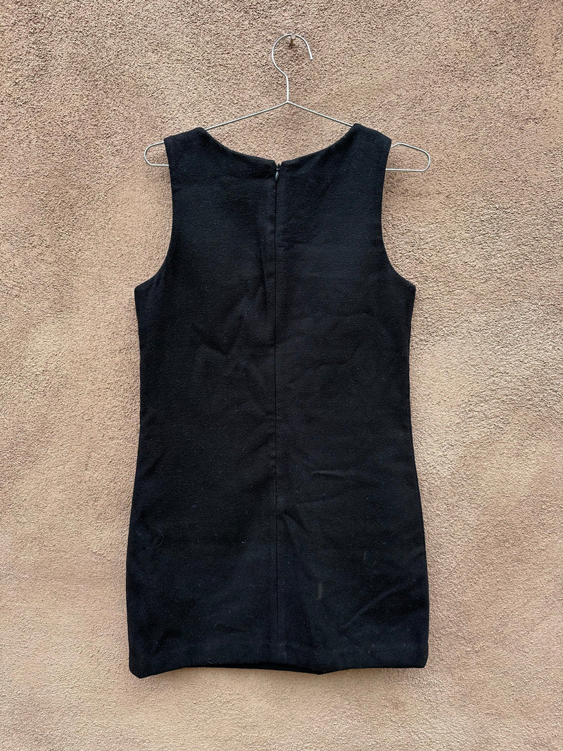 Poly/Viscose Black Mini Dress