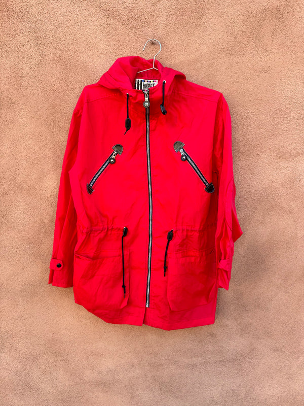 80's Red Drawstring Waist Forenza Jacket