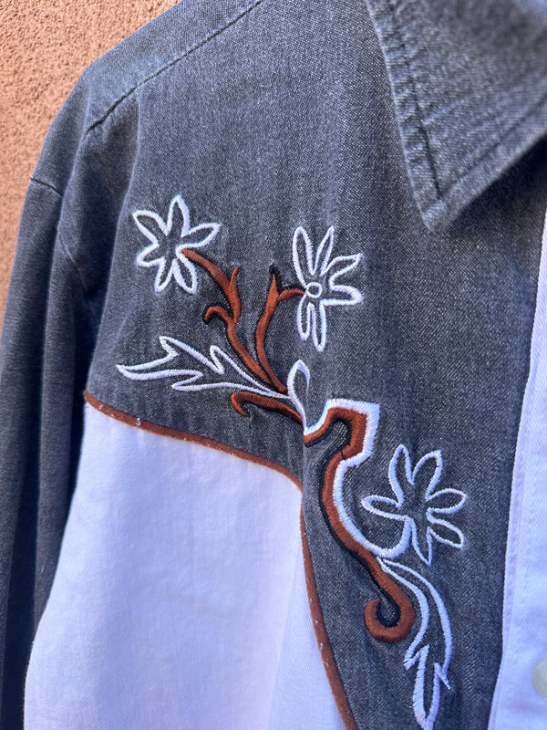 Embroidered Western Shirt by Wildfire - 90's
