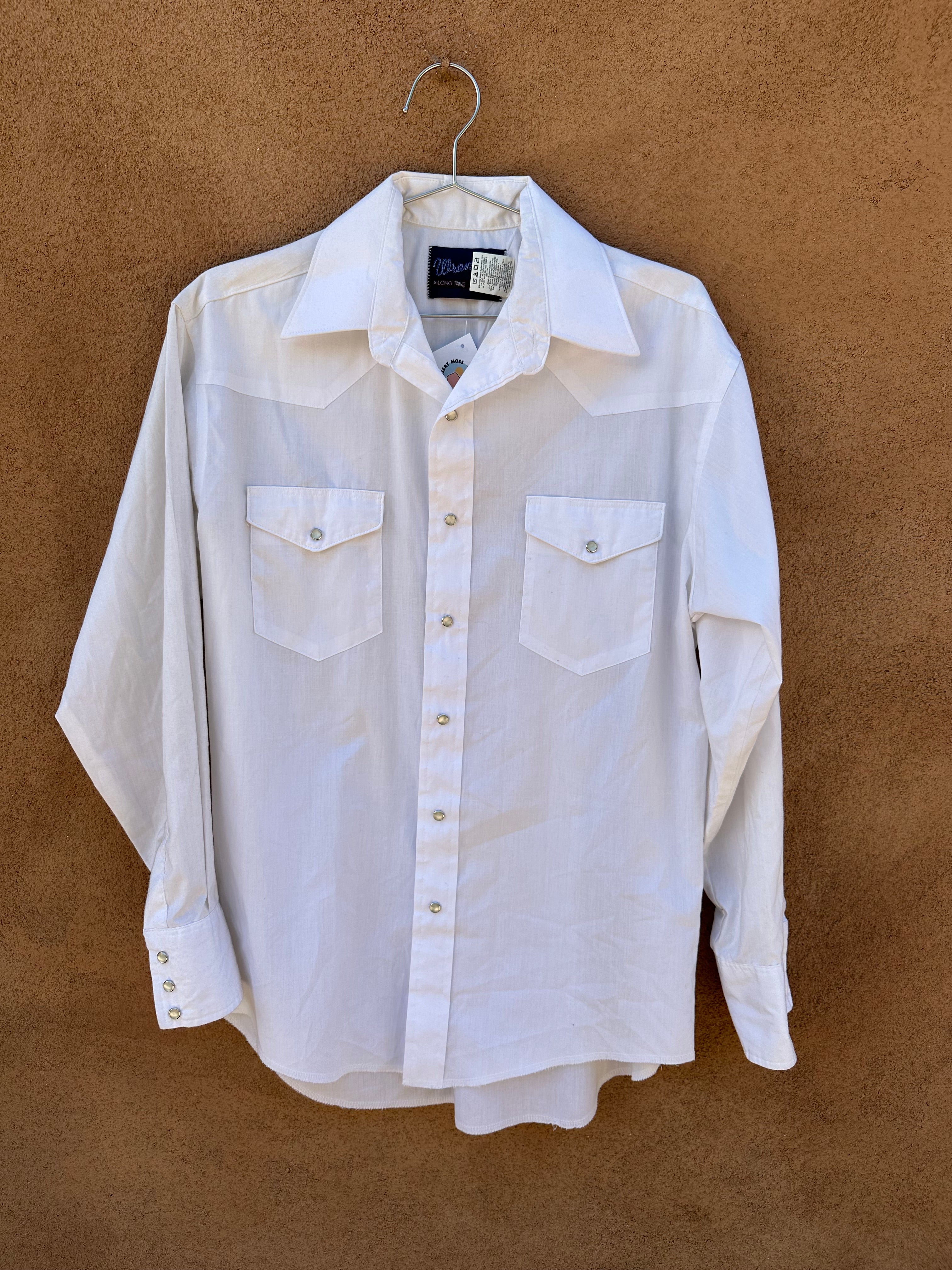 Vintage White Wrangler Pearl Snap Shirt DESERT MOSS VINTAGE
