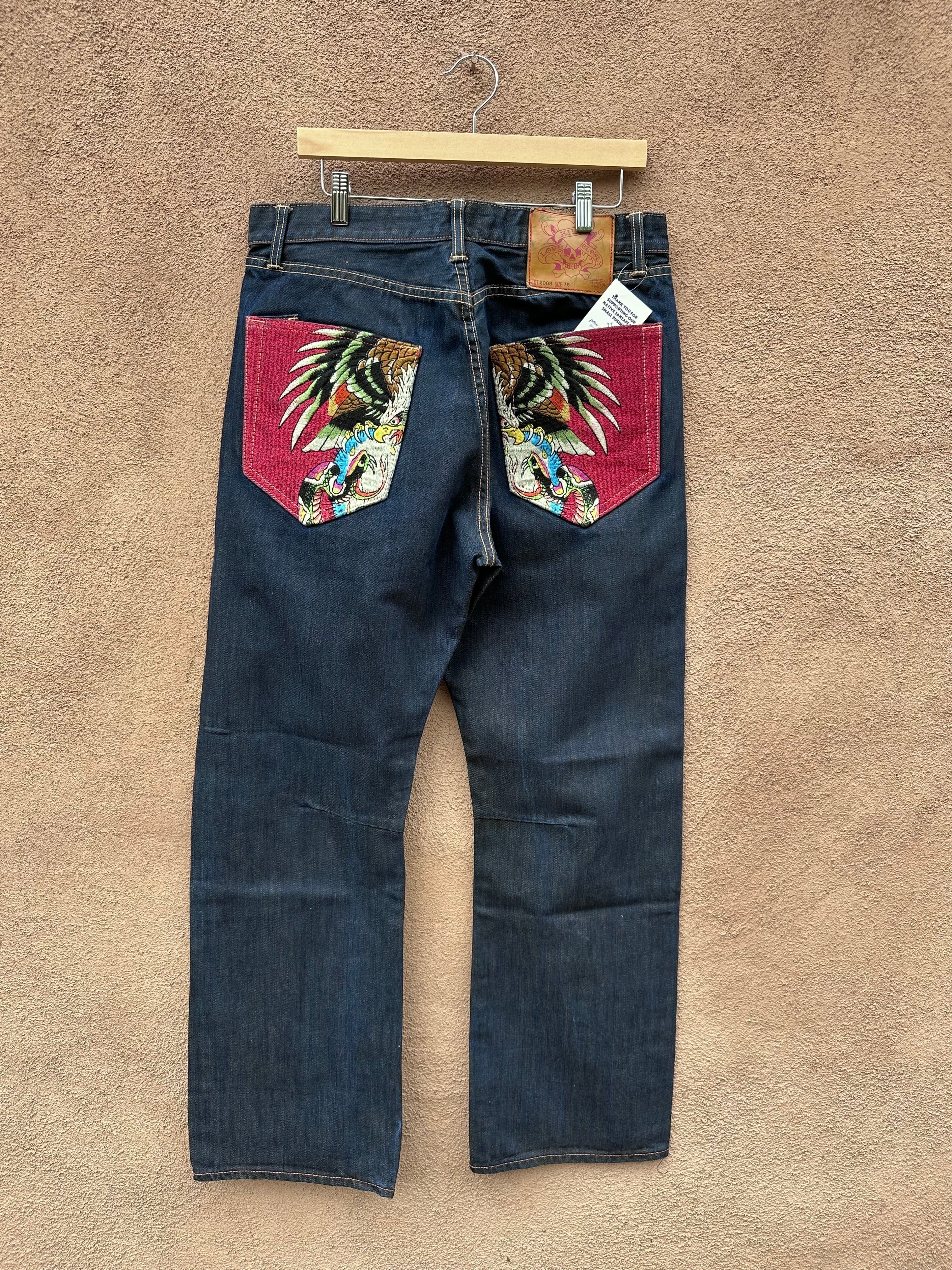 Vintage Embroidered Snake & Eagle Ed Hardy Jeans