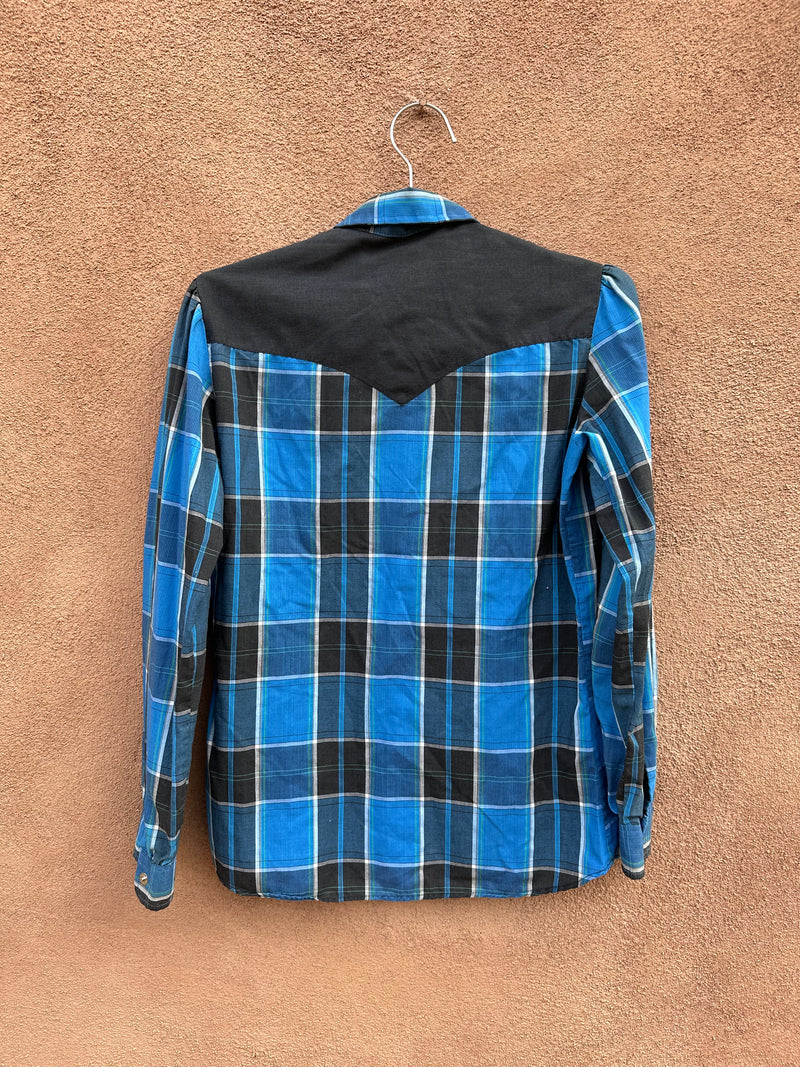 Kenny Rogers Plaid Blouse with Black Snaps