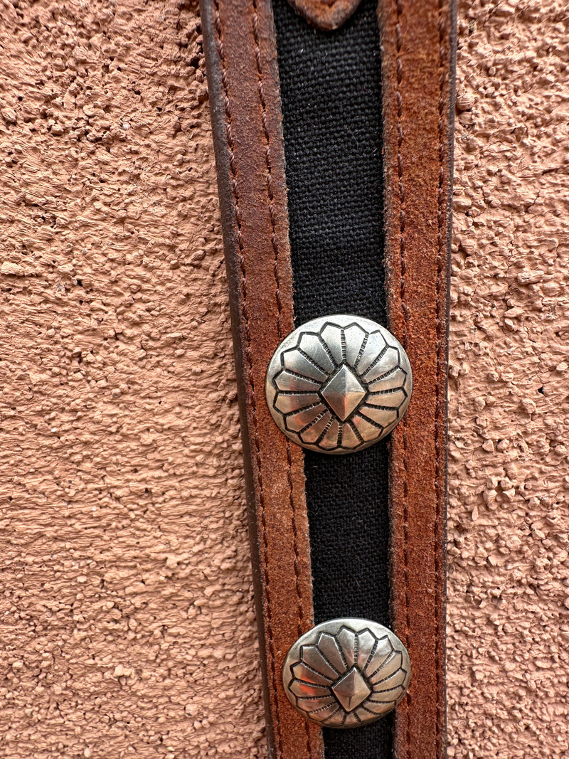 Suede Nocona Leather Belt with Conchos