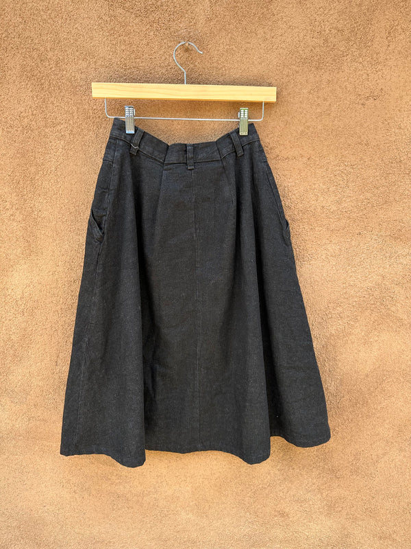 Black Denim 80's Cherokee Skirt - Made in USA