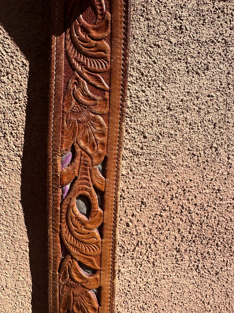 Floral Hand Tooled Leather Belt - Justin Boots - 36