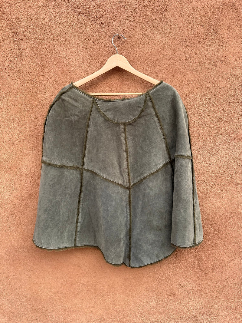 Newport News Suede Poncho - Faux Fur Lined