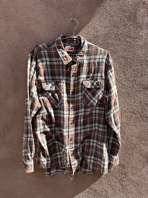 Brown Plaid Wrangler Flannel Shirt