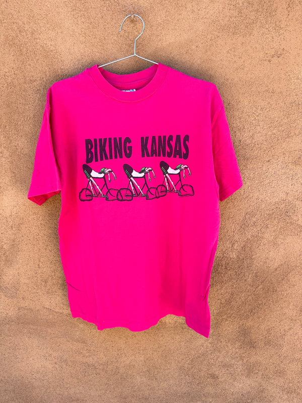 Magenta Biking Kansas T-shirt