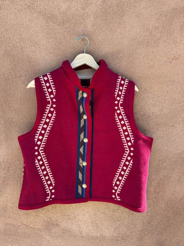 Reversible Pendleton Wool Vest with Concho Buttons