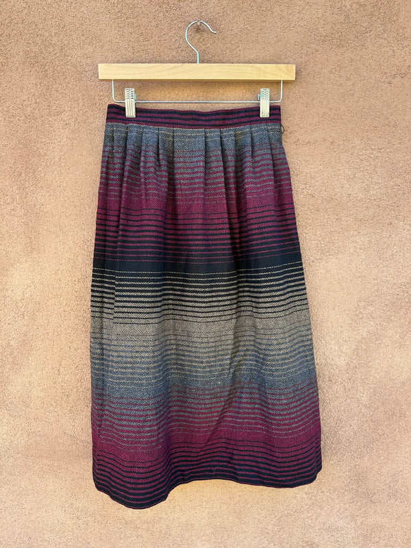 Striped Wool Blend Ombre Skirt by Panther 7/8
