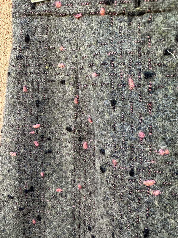 Gray Wool Blend Confetti Skirt