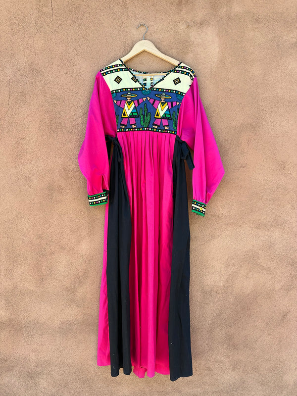 1980's Victor Costa Huipil Pop Art Dress - as is