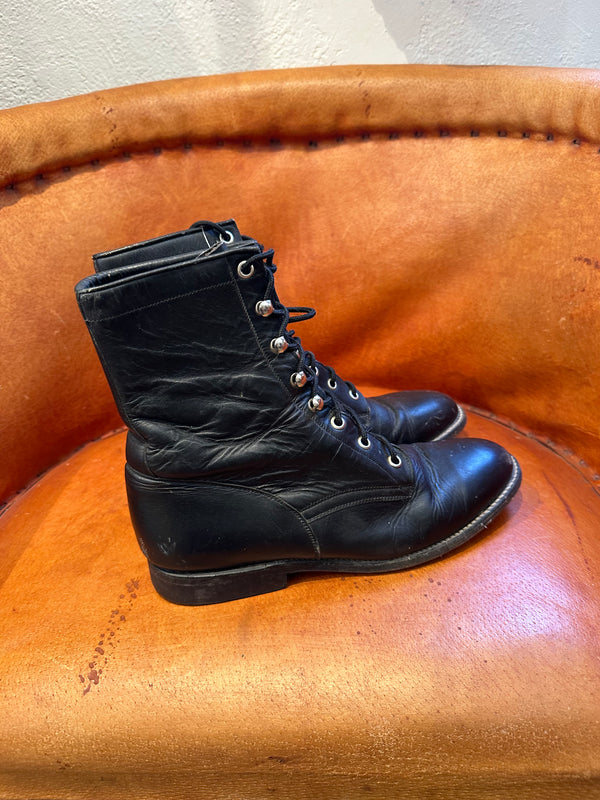 Black Cowtown Lacer Boots - Women's 10W, Men's 8D