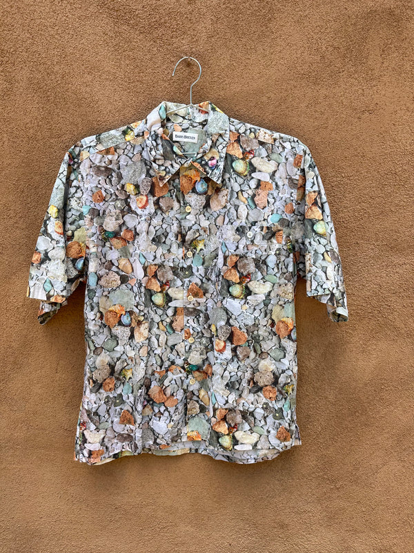 Barry Bricken All Over Shell Print Button Up Shirt