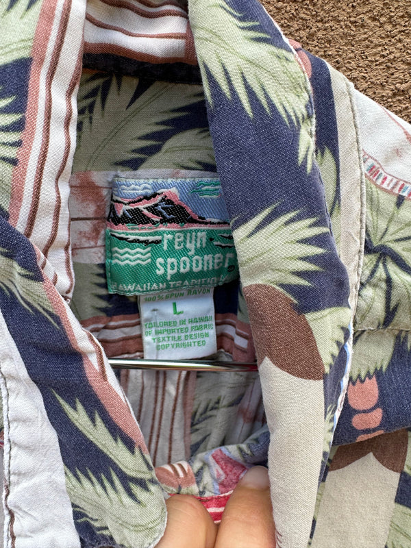 Reyn Spooner Hawaiian Surfboard Short Sleeve Shirt