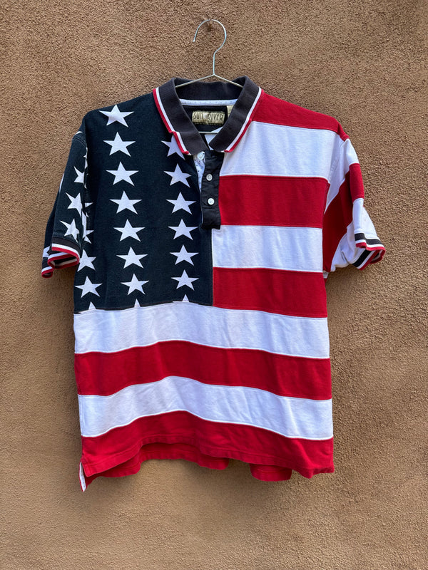 American Flag Polo Shirt by Sun River