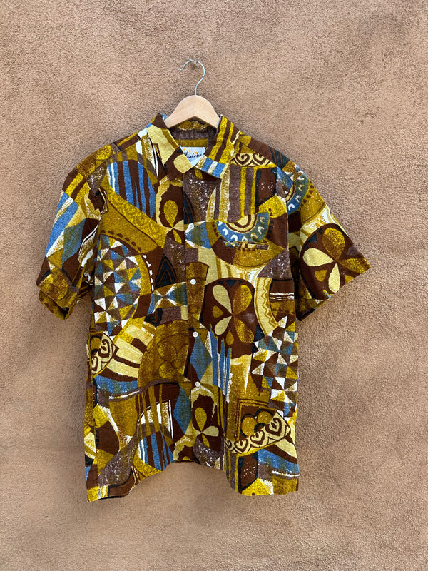 1960's Hoaloha "Hawaiian" Short Sleeve Tapa Shirt