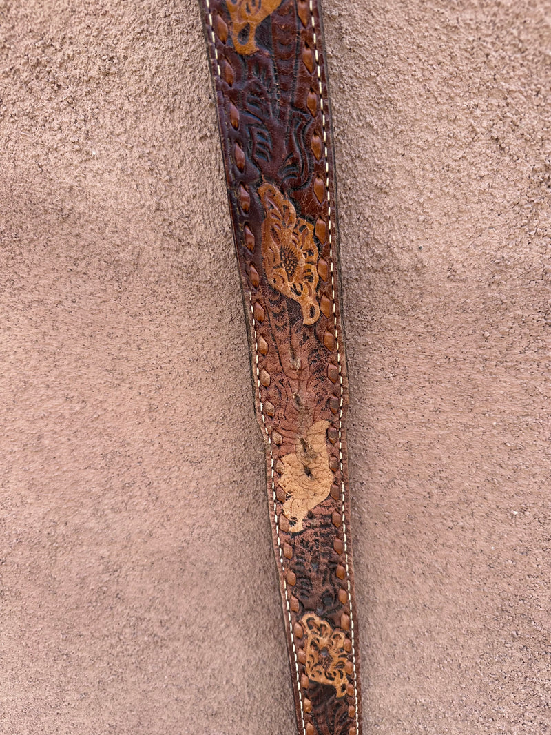 Hand Tooled Leather "Herman" Belt - Floral