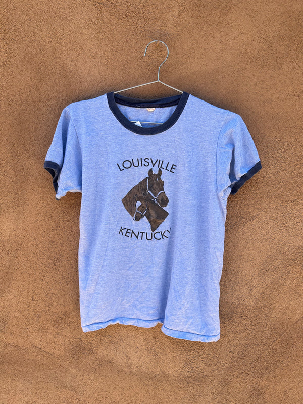 1970's Louisville, KY Blue Horse Ringer T-shirt