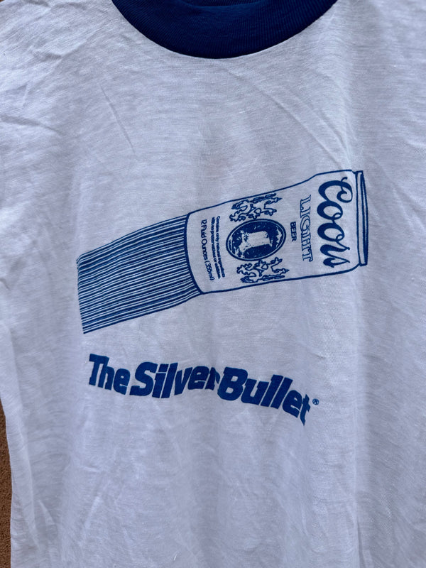 1980's Coors Light - The Silver Bullet Ringer T-shirt