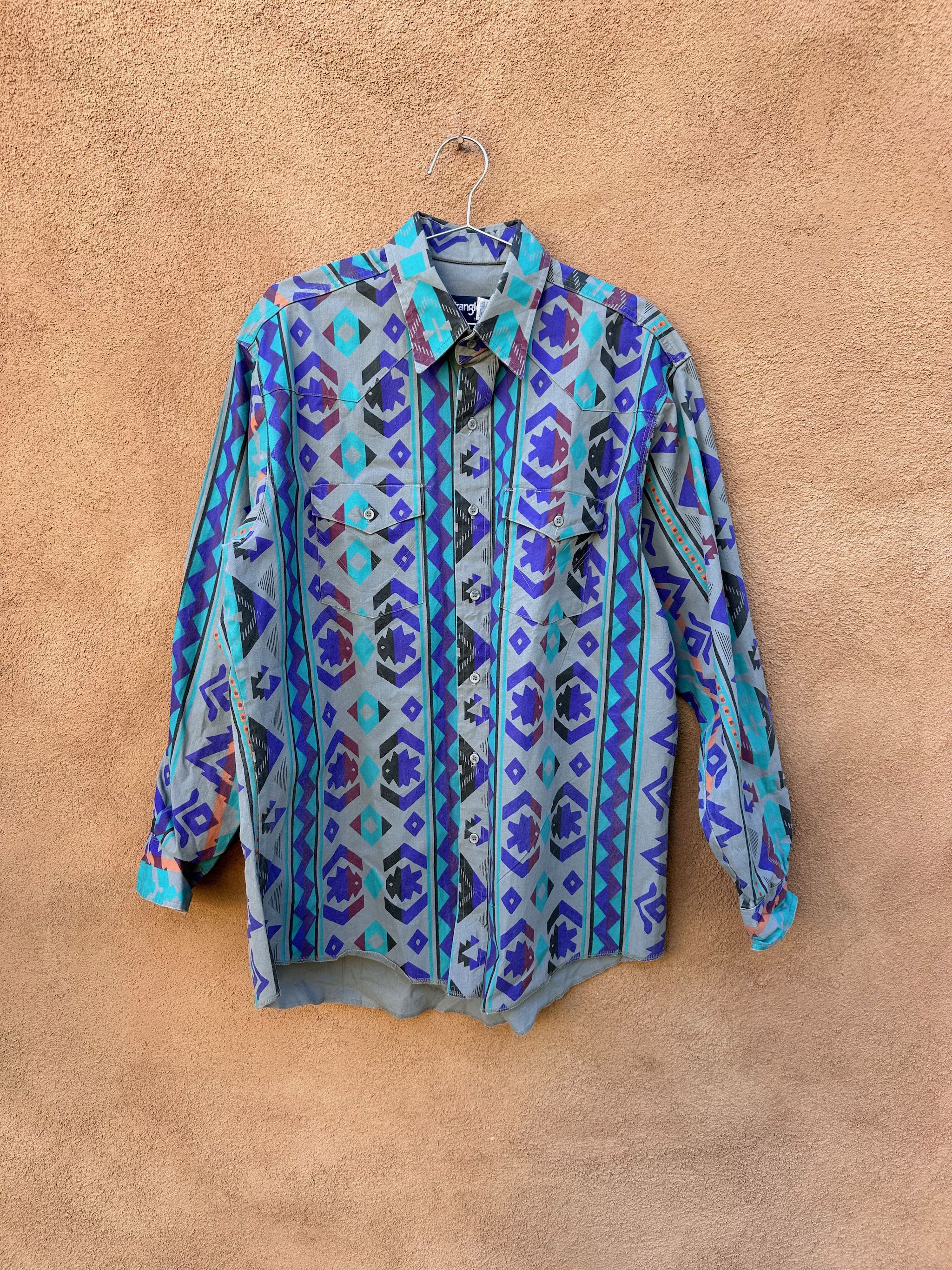 Vintage 80's Wrangler Waxed Canvas Santa Fe Style Shirt - DESERT MOSS ...