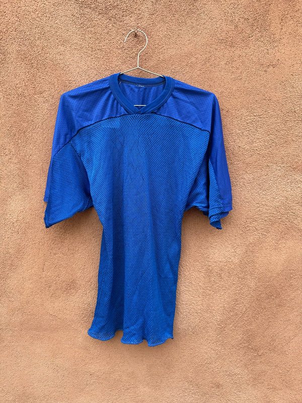 Blue Mesh Football Jersey - 80's Single Stitch