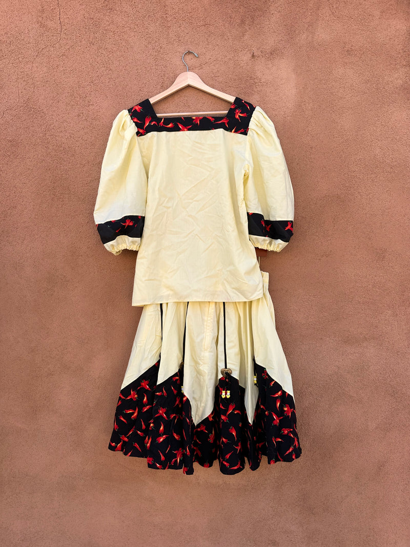 Yellow Fiesta Two Piece with Red Chile Detail