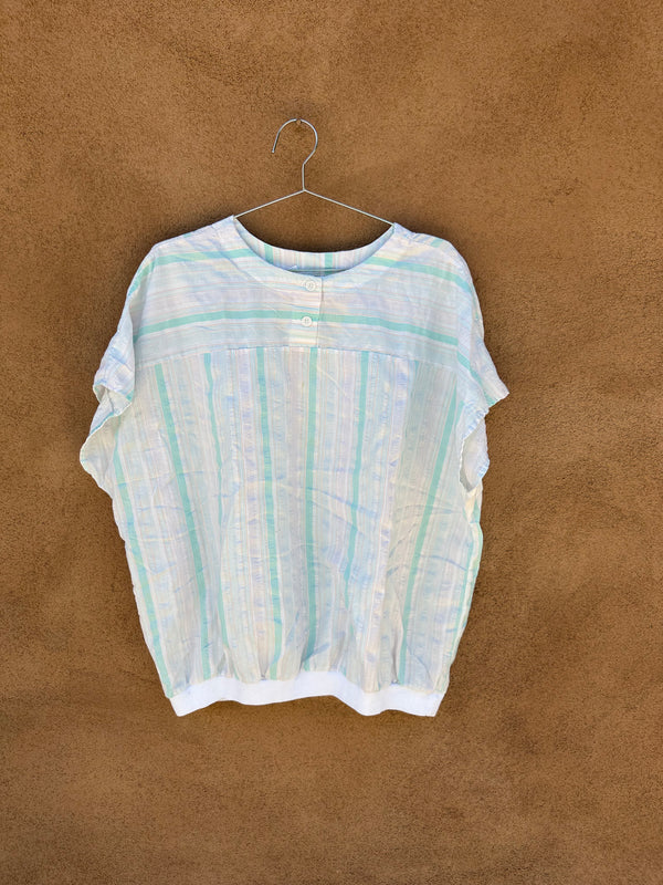 Cute Pastel Striped Blouse - as is