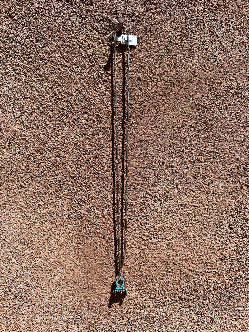 Sterling Silver Stagecoach Necklace with Turquoise