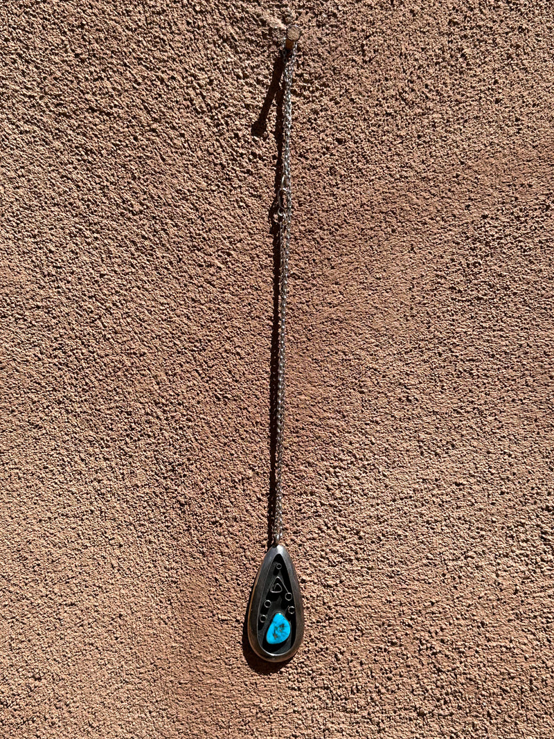 Teardrop Sterling & Turquoise Necklace and Earring Set