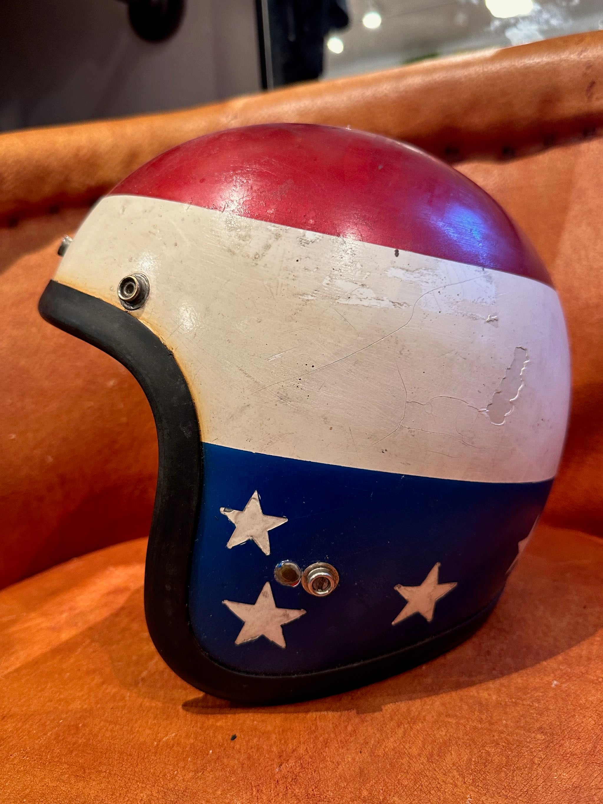 Vintage 1960's Open Face Captain America/Easy Rider Helmet