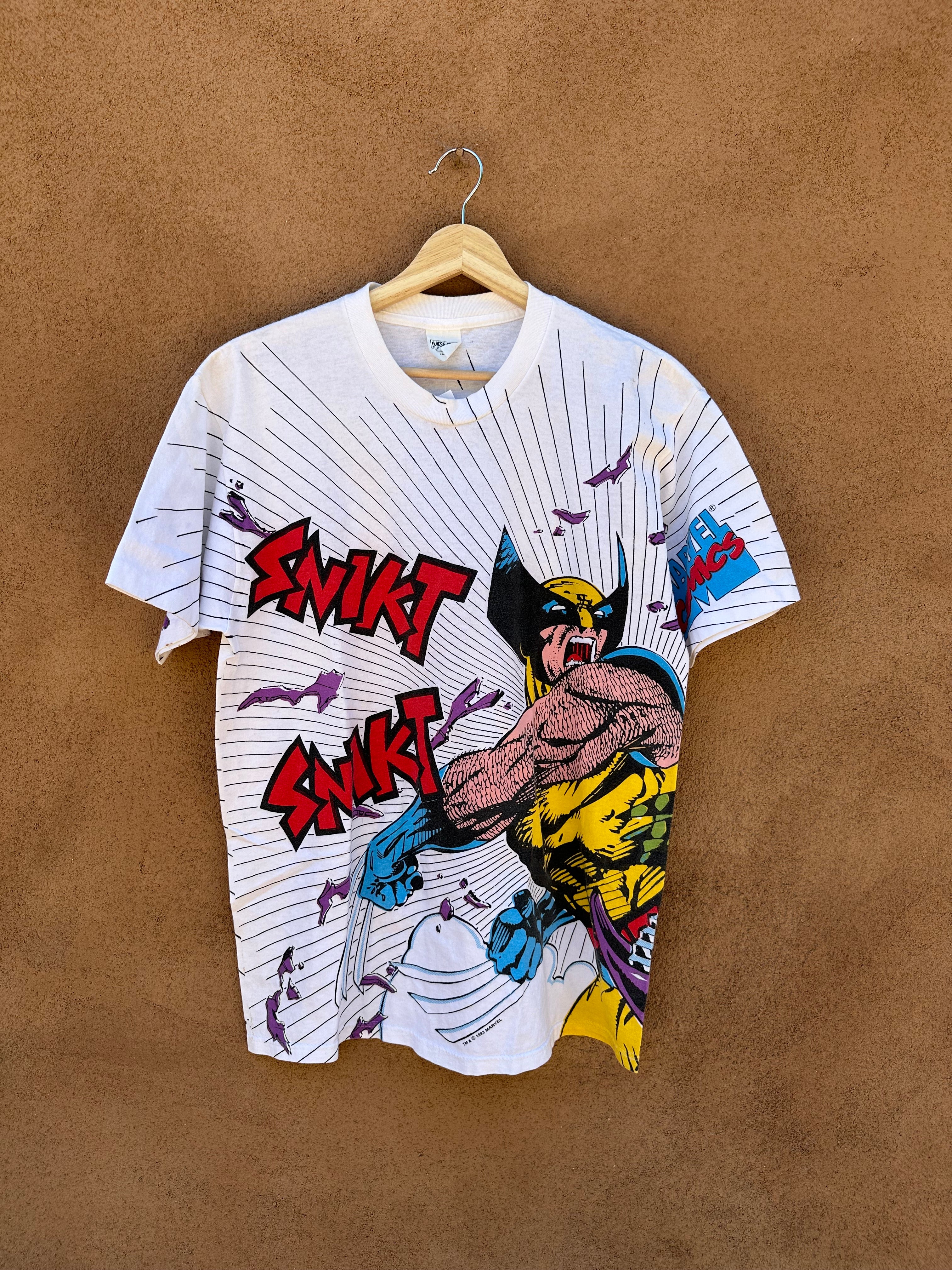 オーバーウォッチ TMCUP アンラン　ウーヤン　Tシャツ Lサイズ Vintage All Over Print 1993 Marvel Comics Wolverine T-shirt