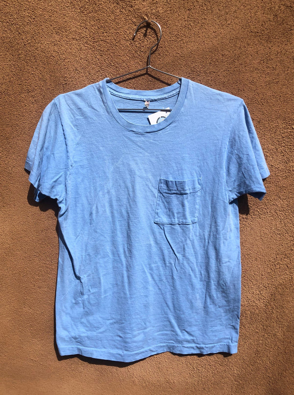 1980's Plain Blue Fruit of the Loom Pocket T-shirt