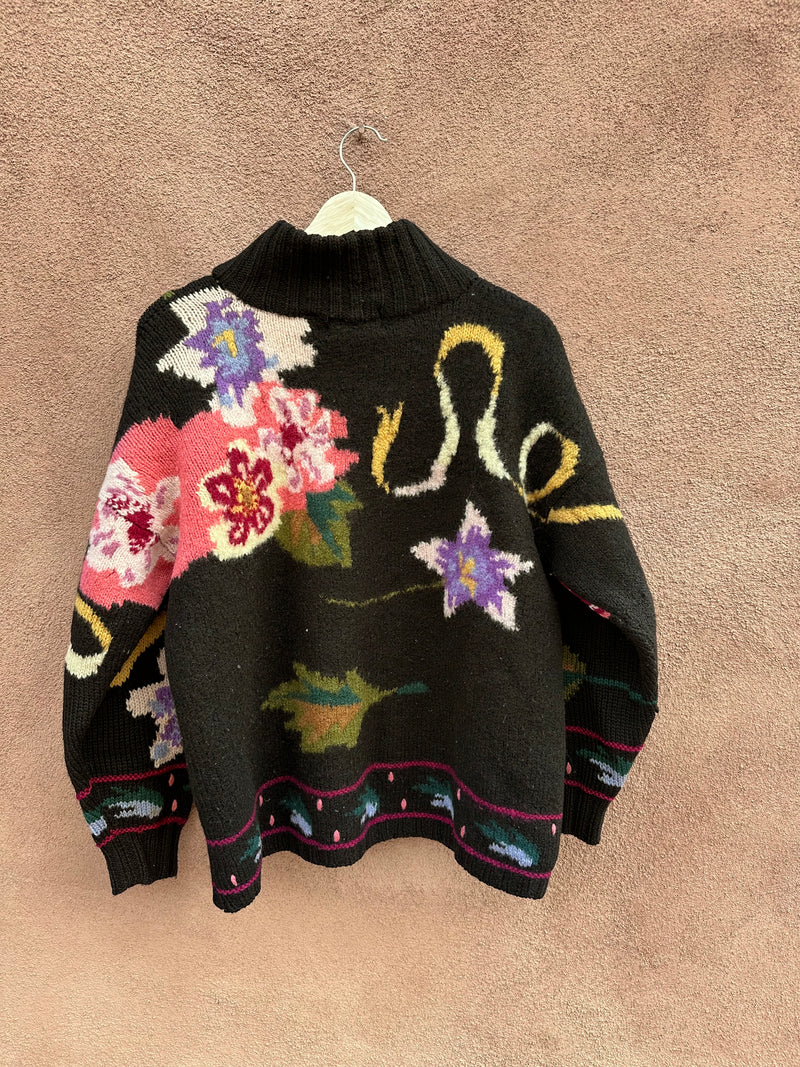 Forenza Floral Wool Turtleneck Sweater