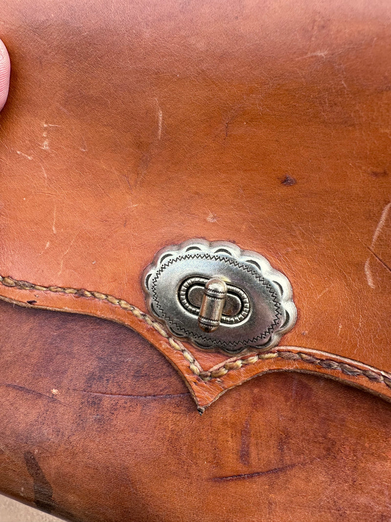 Brown Cowhide Leather Purse