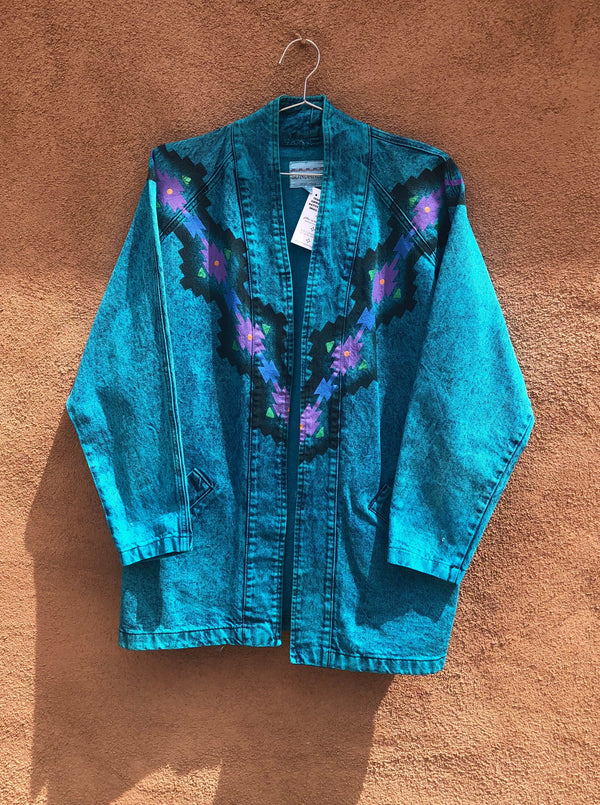 Blue Sundance Denim Jacket with Southwest Designs