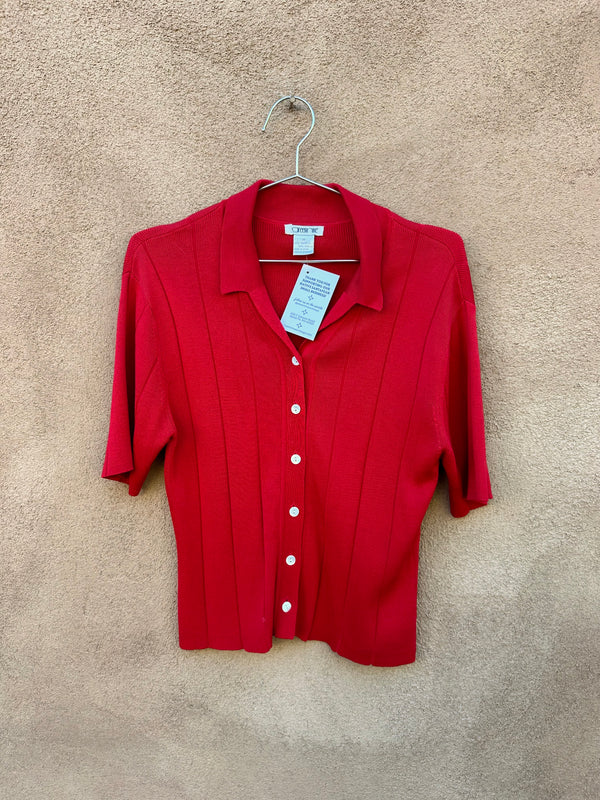 Red Silk Blouse by Greenrose