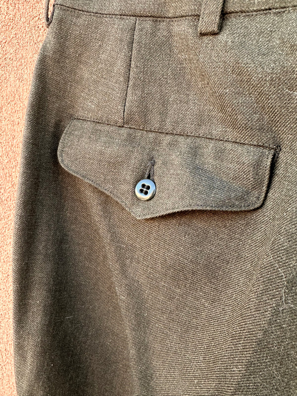 Drag Green Korean War Era Wool Army Trousers 28 x 31