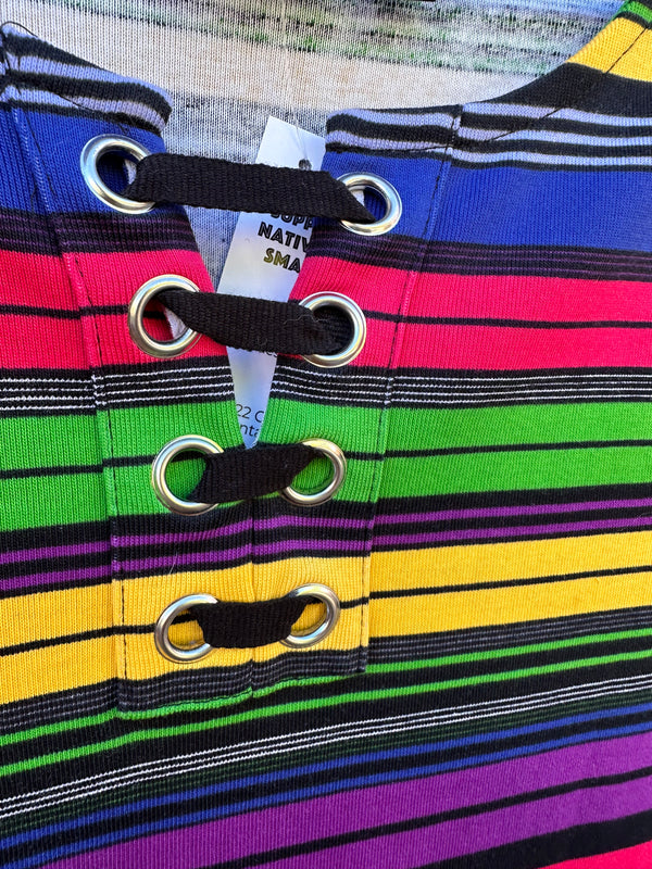 Rainbow & Black Striped Rafaella Top