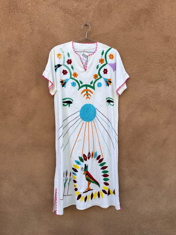 Long Embroidered Cotton Dress