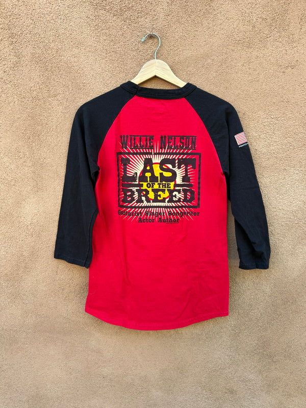 Willie Nelson 3/4 Sleeve Spirit T-shirt - Black & Red