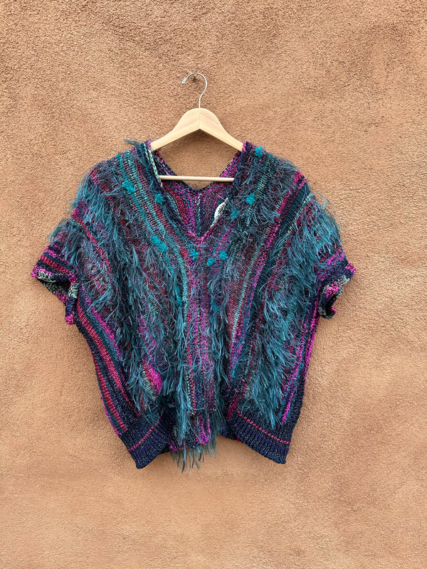 Teal & Pink Fringe Sparkly Sweater Vest - Maybe the Greatest Sweater Vest Ever Made