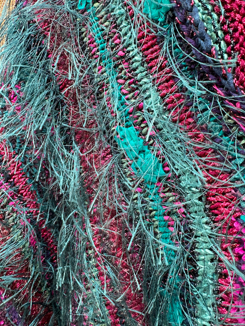 Teal & Pink Fringe Sparkly Sweater Vest - Maybe the Greatest Sweater Vest Ever Made