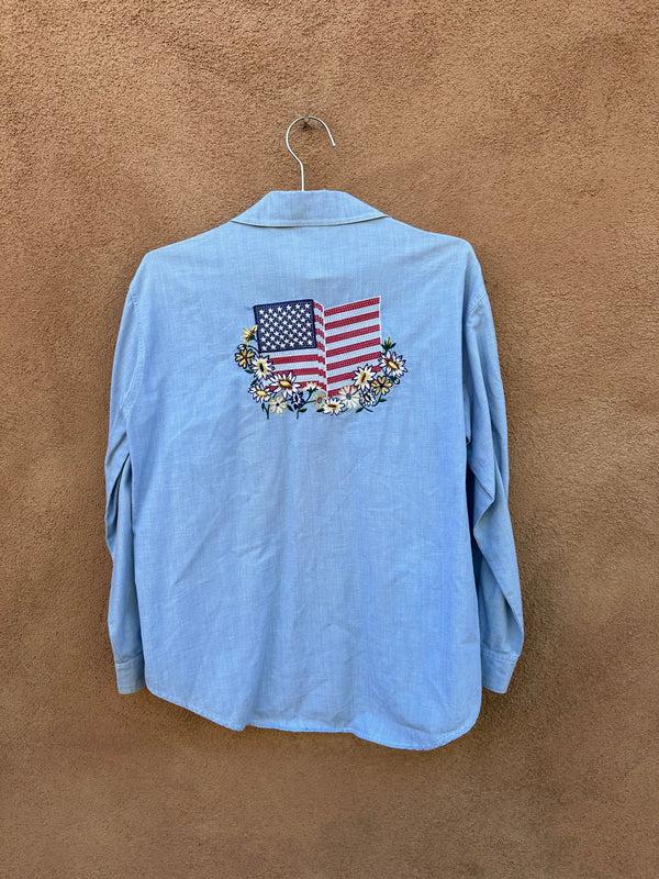 Nancy Crystal Embroidered Americana Shirt