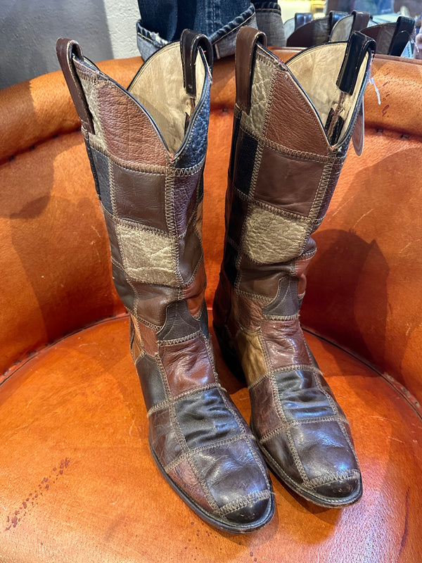 Laramie 70's Patchwork Leather Cowboy Boots, 10