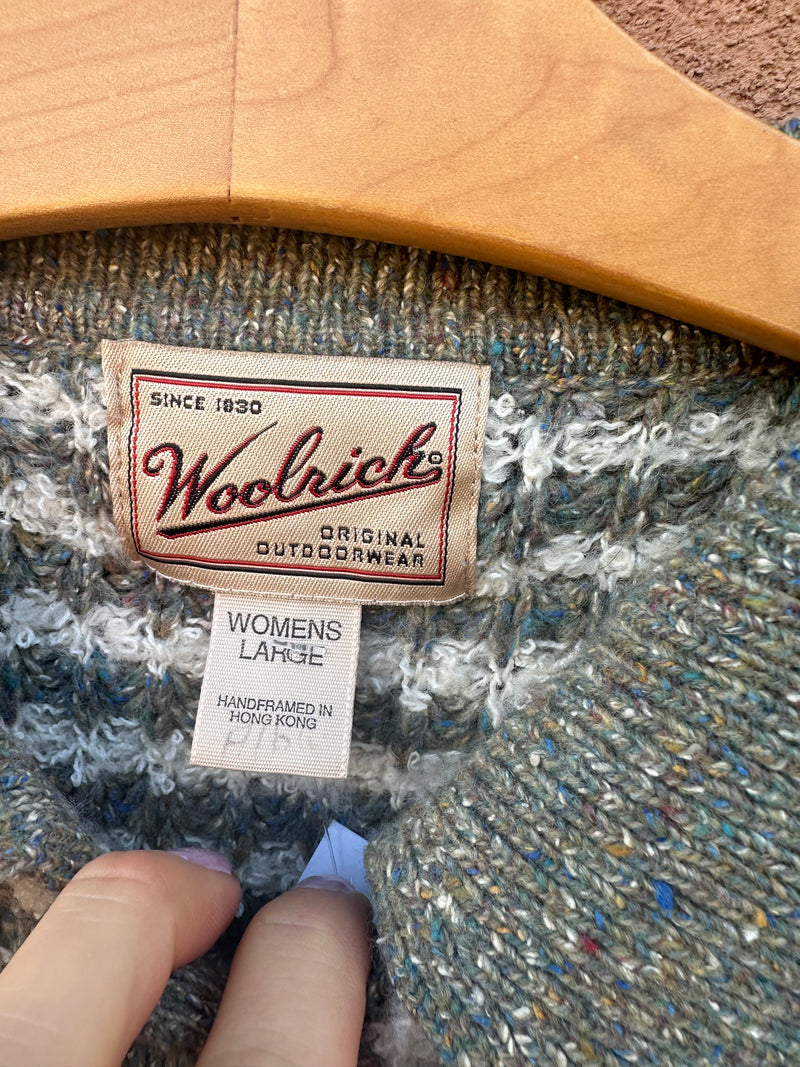 Striped Wool Blend Woolrich Cardigan