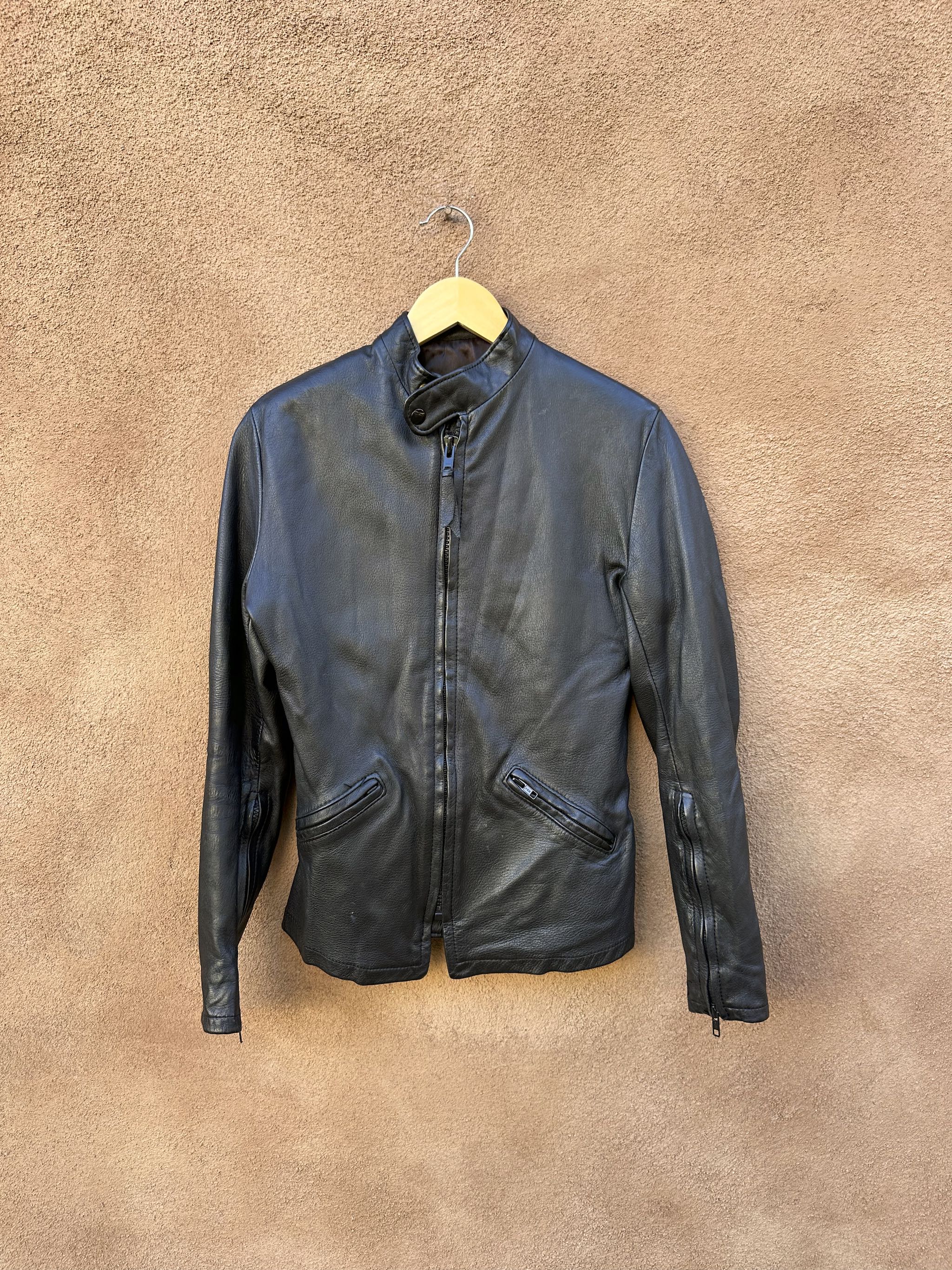 Vintage Classic Thurlow Leatherworld Deerskin Cafe Racer Jacket 