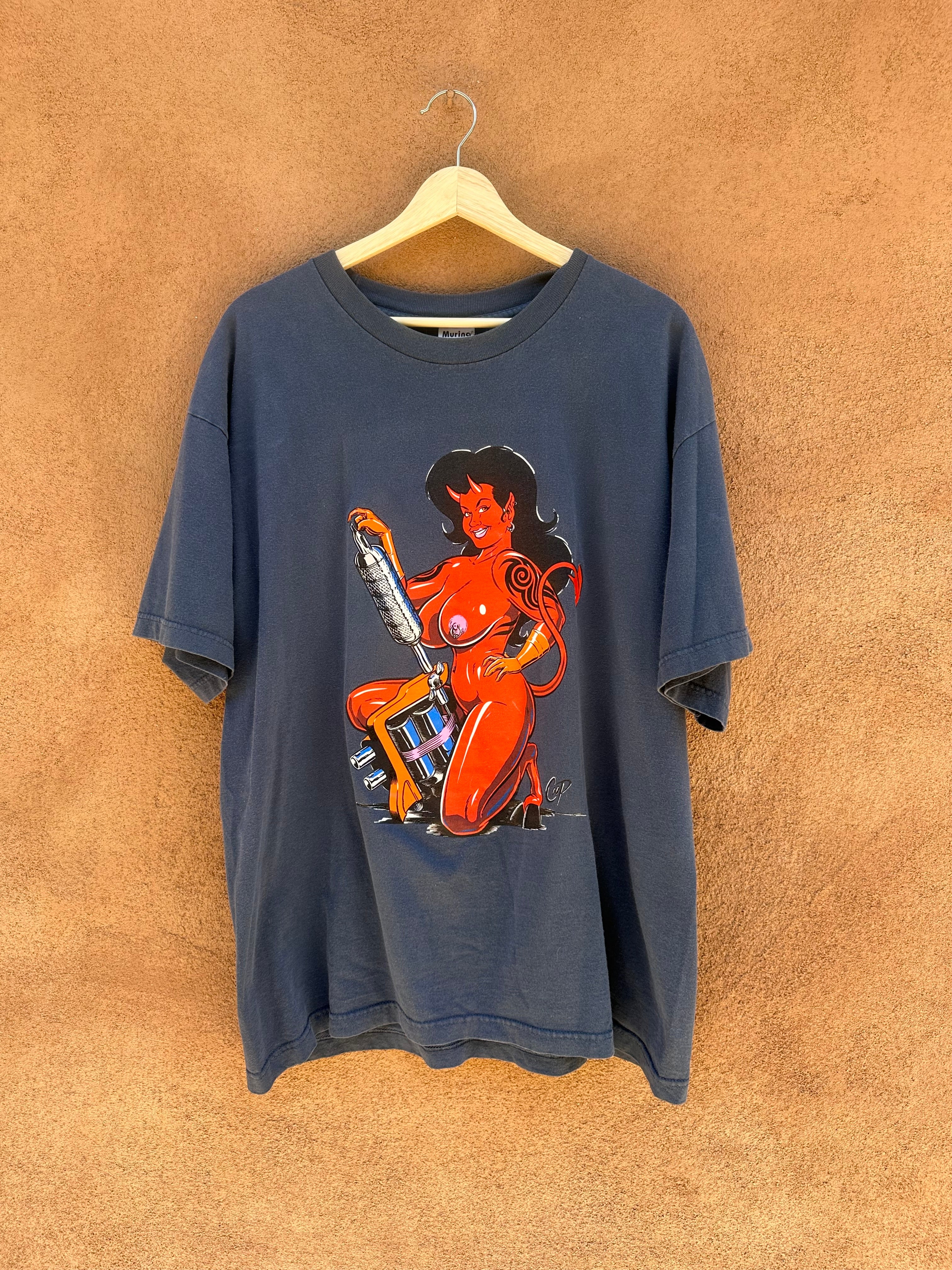Vintage Stained Ink Coop Devil Woman T-shirt – DESERT MOSS VINTAGE