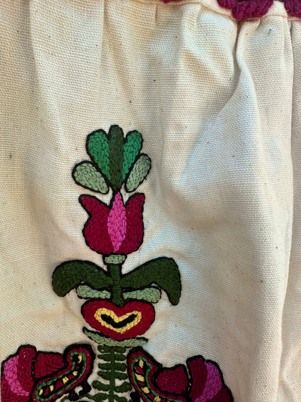 1950's Mexican Puebla with Intricate Embroidery on Canvas