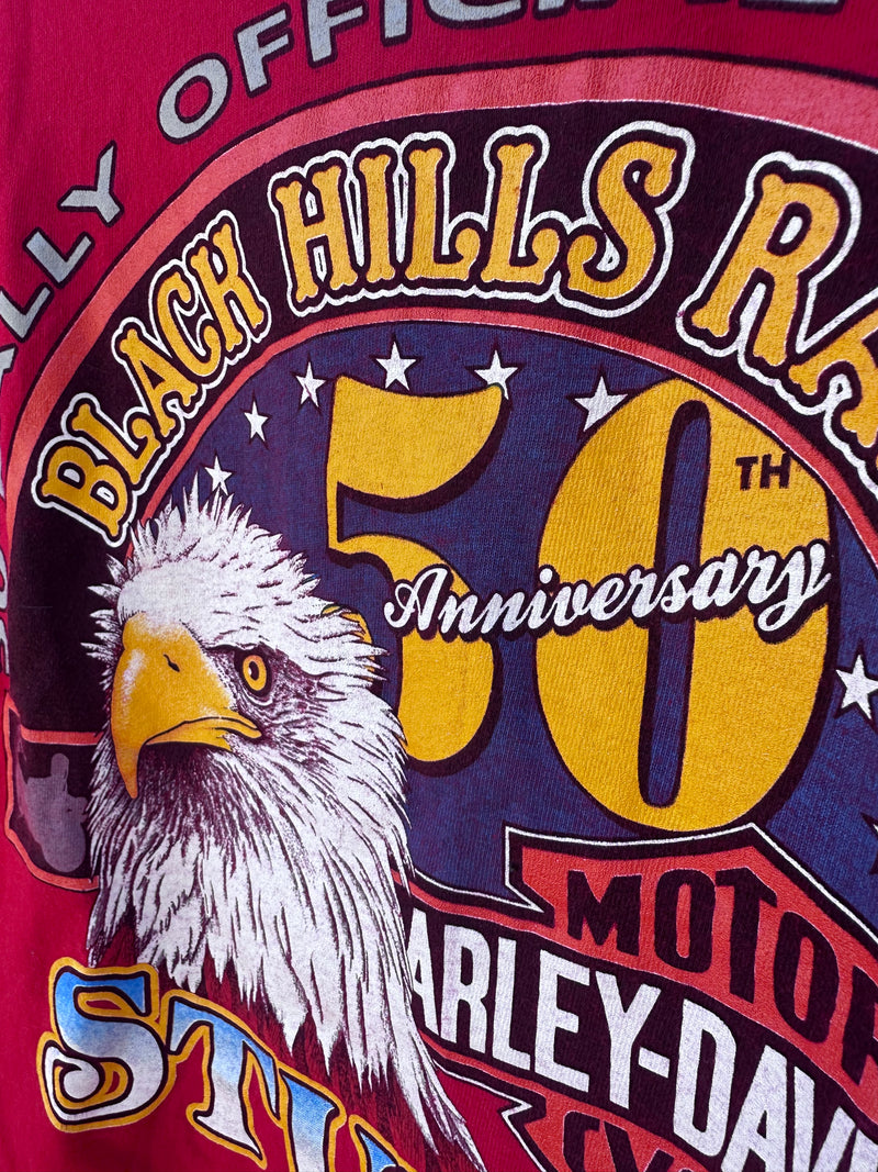 Red Harley T-shirt 50th Anniversary Black Hills Rally